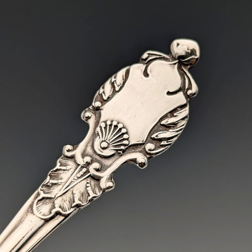 1911年 英国アンティーク 純銀製ティースプーン6本&シュガートングセット ケース入り Walker&Hall